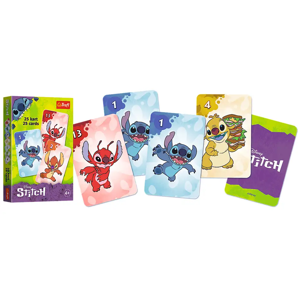 imagen de Disney: Juego de cartas de Póker Negro Stitch - Trefl 2