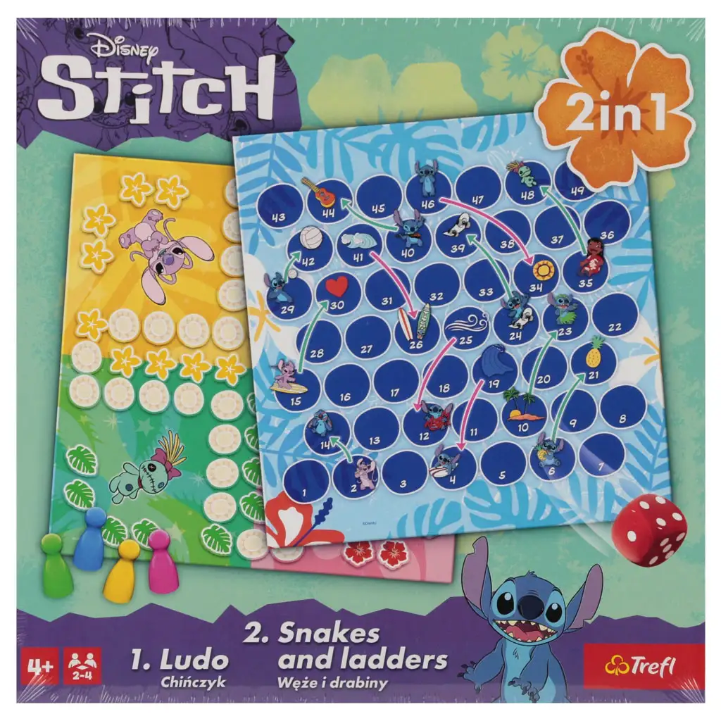imagen de Disney: Juego de mesa 2 en 1 de Stitch - Trefl 1