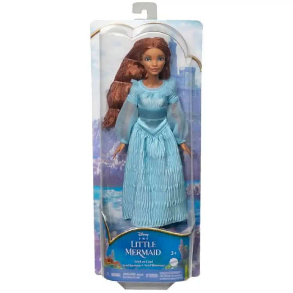 imagen de Disney La sirenita: muñeca Ariel con vestido azul de 30cm - Mattel 1