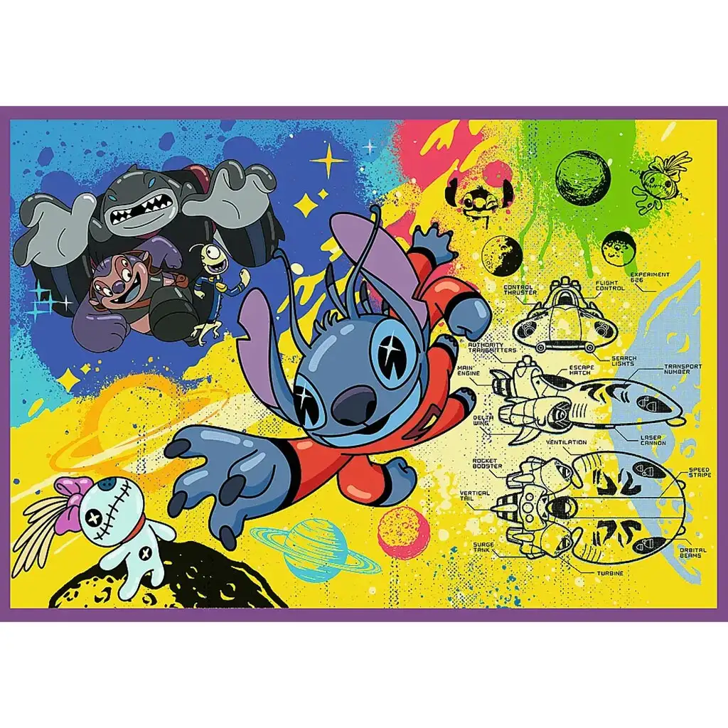 imagen de Disney: Maravilloso puzzle de Stitch 4x250 piezas - Trefl 5