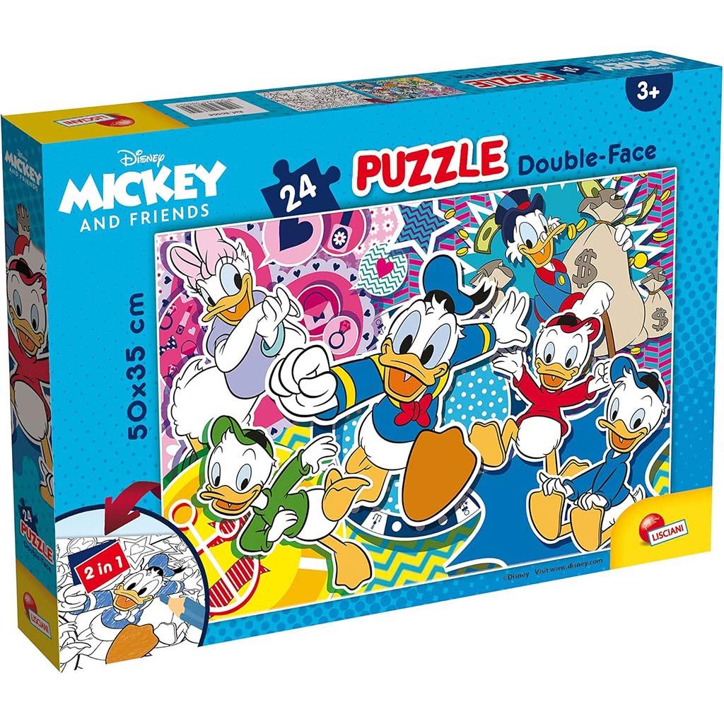 imagen de Disney Pato Donald 2 en 1 rompecabezas y libro para colorear de 24 piezas 50x35cm - Lisciani 1