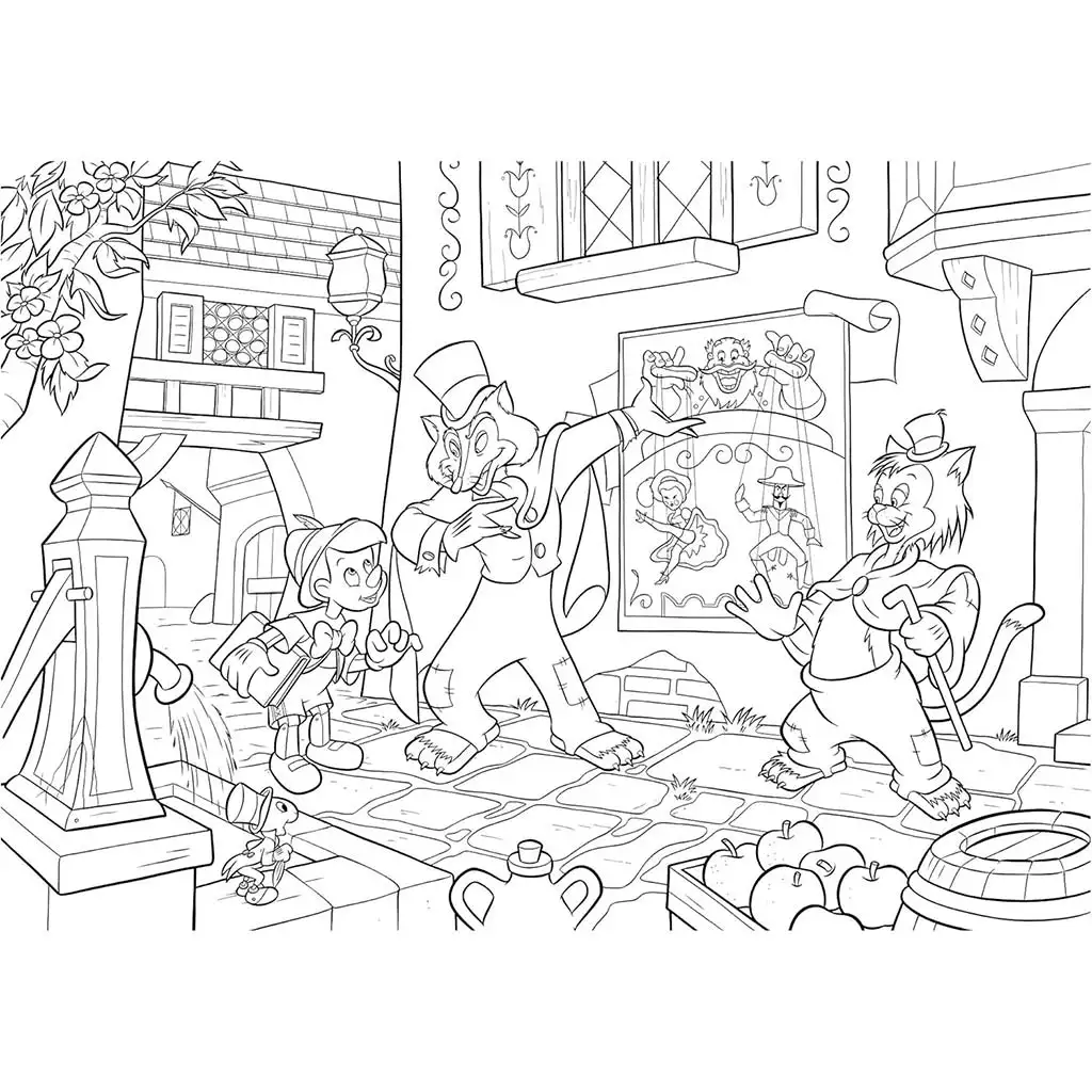 imagen de Disney Pinocho 2 en 1 maxi puzzle de 35 piezas y colorear 70x50cm - Lisciani 2