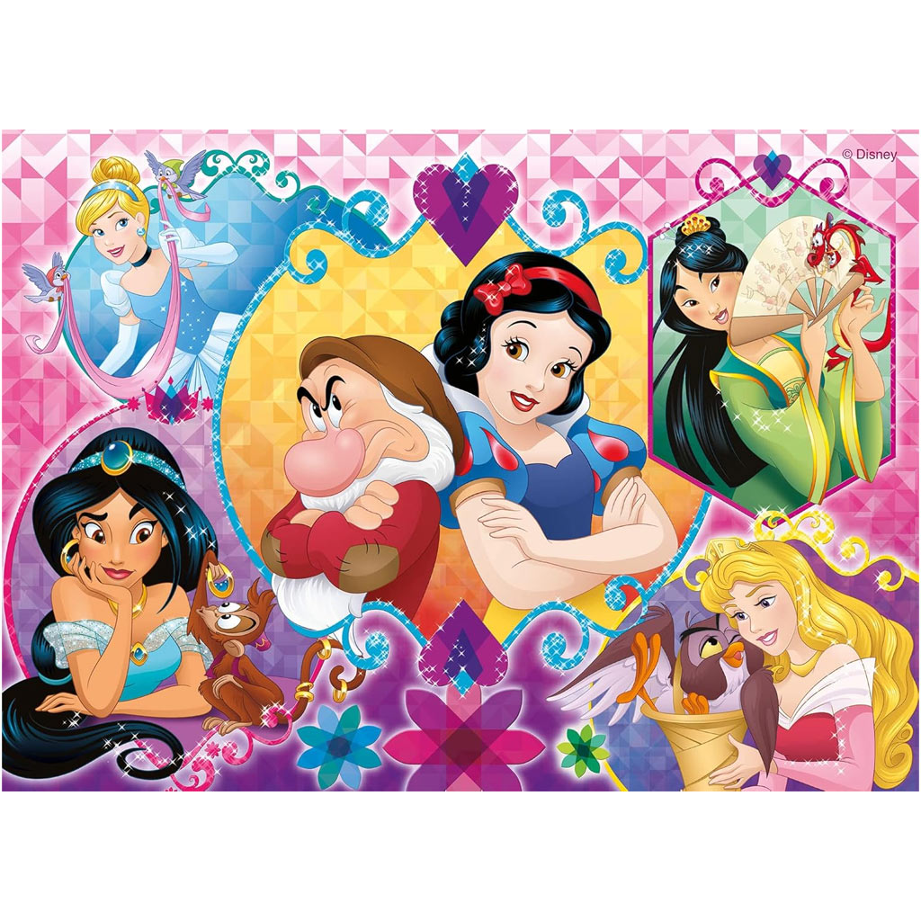imagen de Disney Princesas 2 en 1 2x24 piezas maxi puzzle y libro para colorear - Lisciani 3