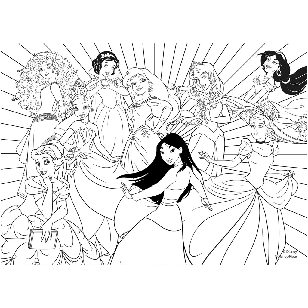 imagen de Disney Princesas 2 en 1 2x24 piezas maxi puzzle y libro para colorear - Lisciani 5