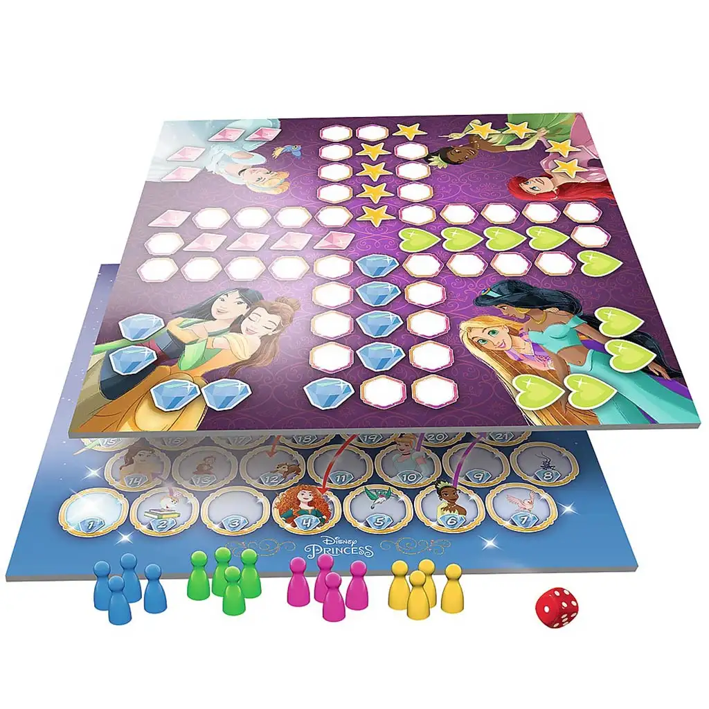 imagen de Disney Princesas 2 en 1 juego de mesa: ¿Quién ríe al final? y Serpientes y escaleras - Trefl 2