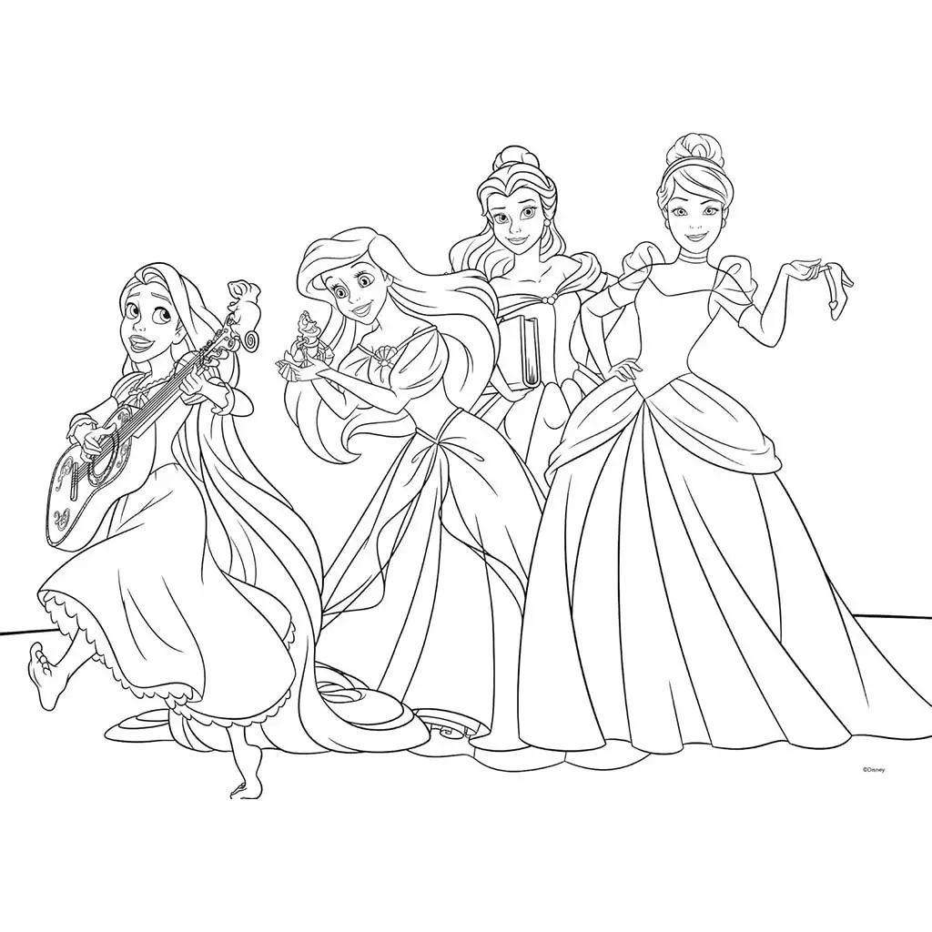 imagen de Disney Princesas 2 en 1 maxi 35 piezas puzzle y colorear 70x50cm - Lisciani 2