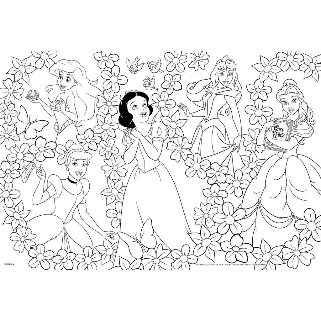 imagen de Disney Princesas 2 en 1 maxi puzzle y libro para colorear 50x35cm - Lisciani 2