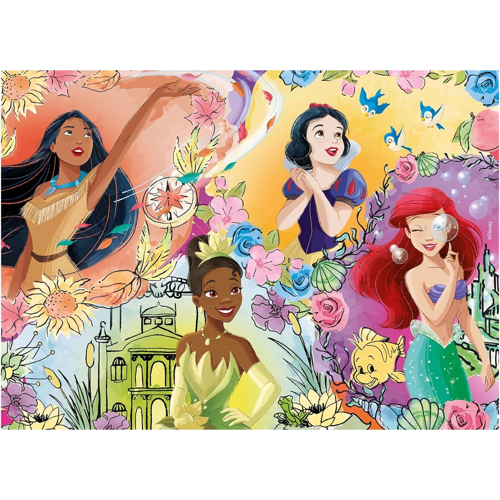 imagen de Disney princesas 2 en 1 rompecabezas y libro para colorear de 24 piezas 35x25cm - Lisciani 2