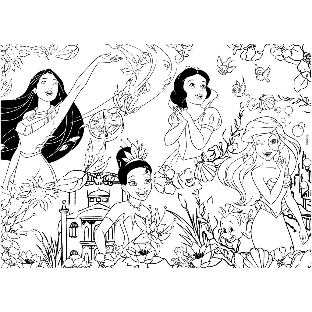 imagen de Disney princesas 2 en 1 rompecabezas y libro para colorear de 24 piezas 35x25cm - Lisciani 3