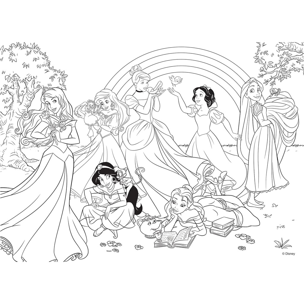 imagen de Disney Princesas 2 en 1 rompecabezas y libro para colorear de 24 piezas 50x35cm - Lisciani 3