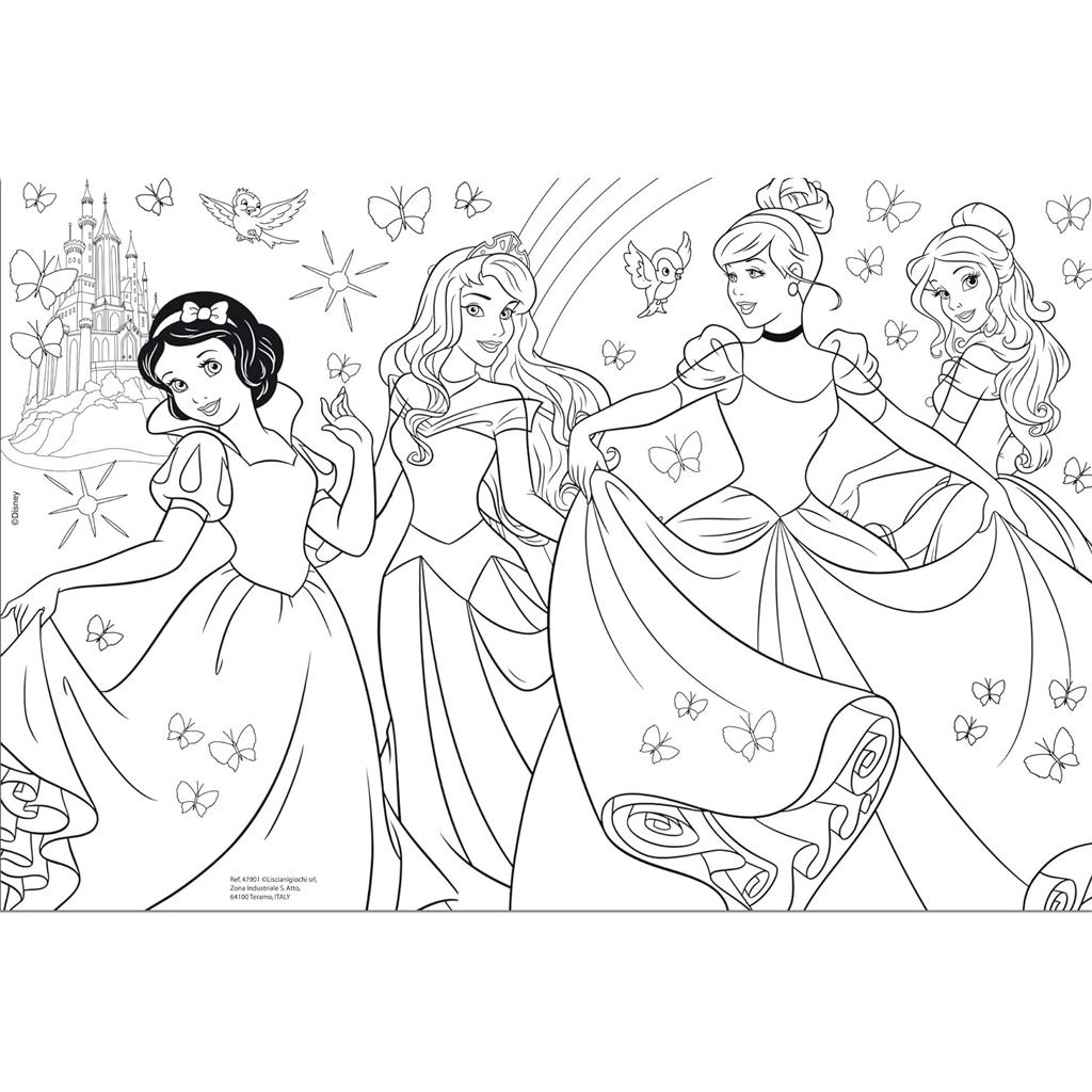 imagen de Disney Princesas 2 en 1 rompecabezas y libro para colorear de 60 piezas 50x35cm - Lisciani 3
