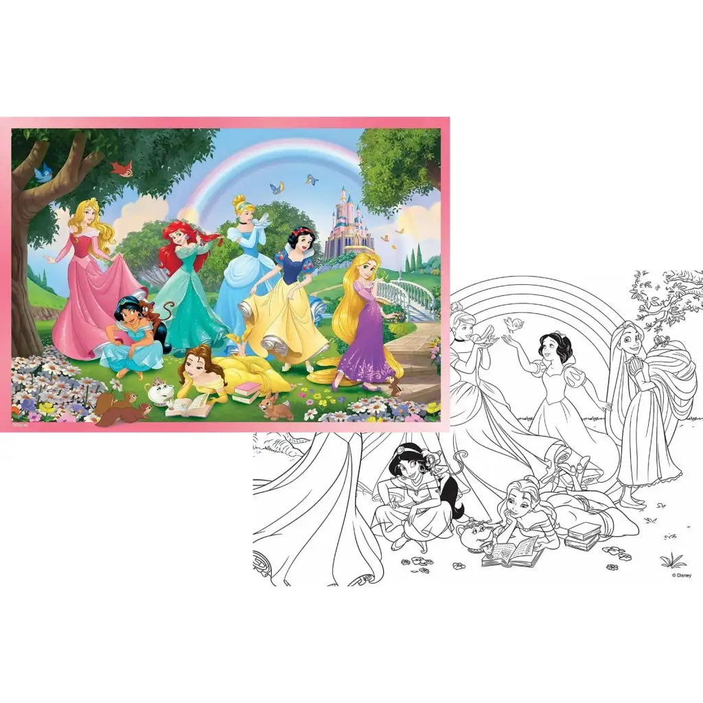 imagen de Disney Princesas arcoíris 2 en 1 rompecabezas y colorear 108 piezas - Lisciani 2