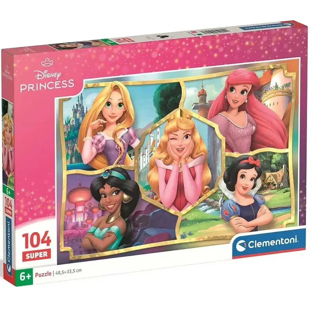 imagen de Disney Princesas Caras sonrientes 104 piezas super puzzle - Clementoni 1