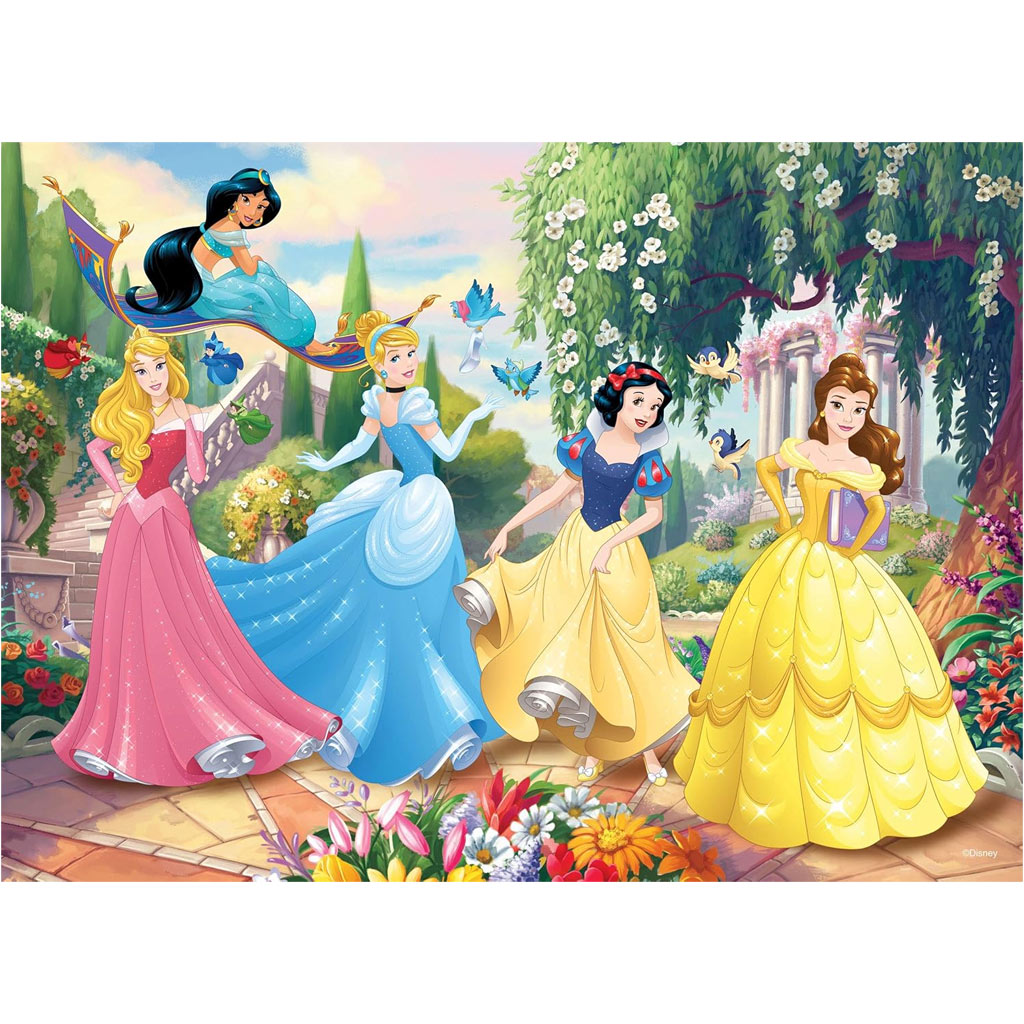 imagen de Disney Princesas - El encanto del jardín de cuentos 2 en 1 rompecabezas y colorear 60 piezas 50x35cm - Lisciani 2