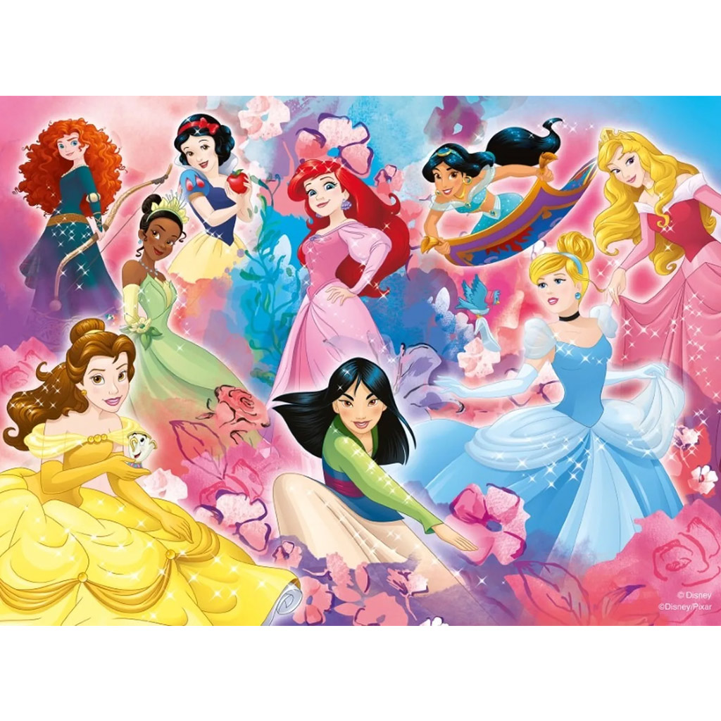 imagen de Disney princesas el equipo 2 en 1 24 piezas Eco maxi puzzle y colorear 70x50cm - Lisciani 2