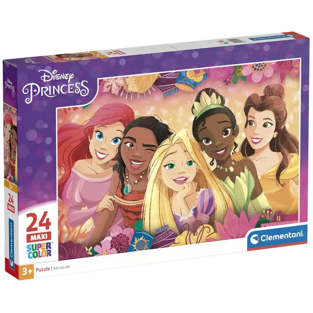 imagen de Disney Princesas: Maxi Super Color Puzzle de 24 piezas - Clementoni 1