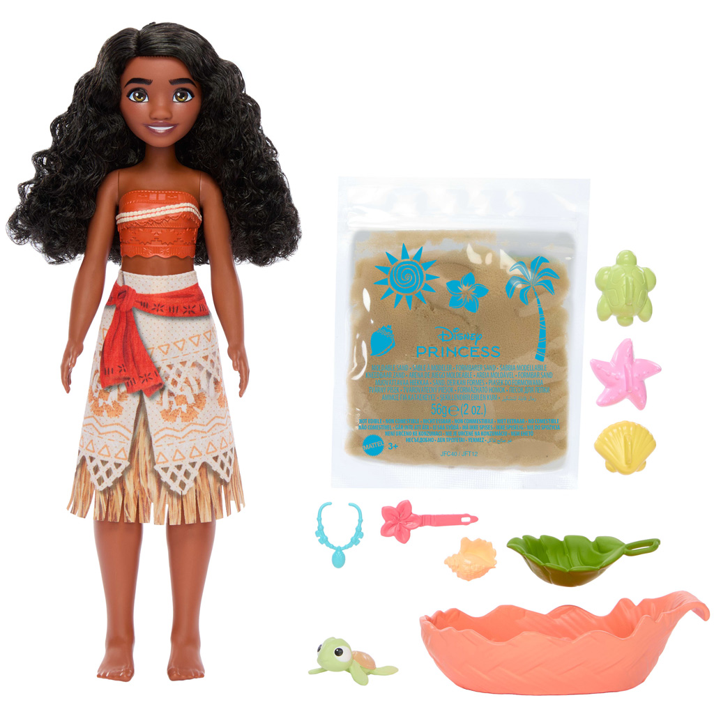 imagen de Disney Princesas: Muñeca Vaiana 2 set de juego de playa con arena – Mattel 4