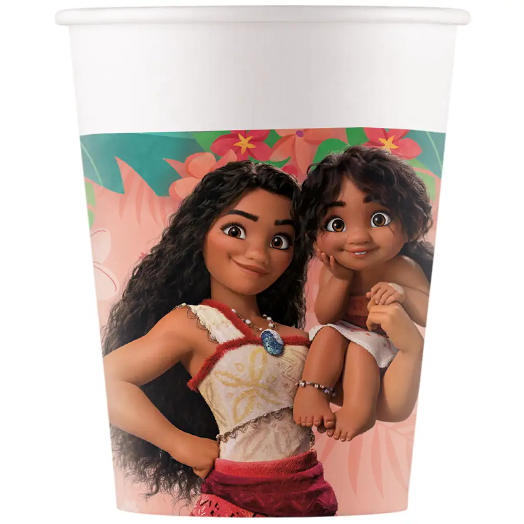 imagen de Disney Princesas Vaiana 2 vaso de papel set de 8 unidades 200ml 1