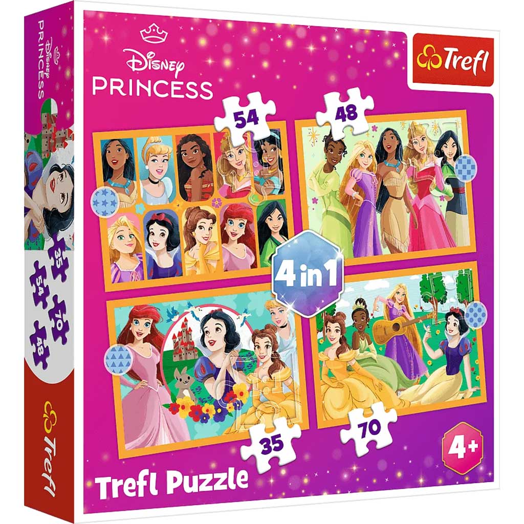 imagen de Disney Princess: Disney Princesas 4 en 1 puzzle - Trefl 1