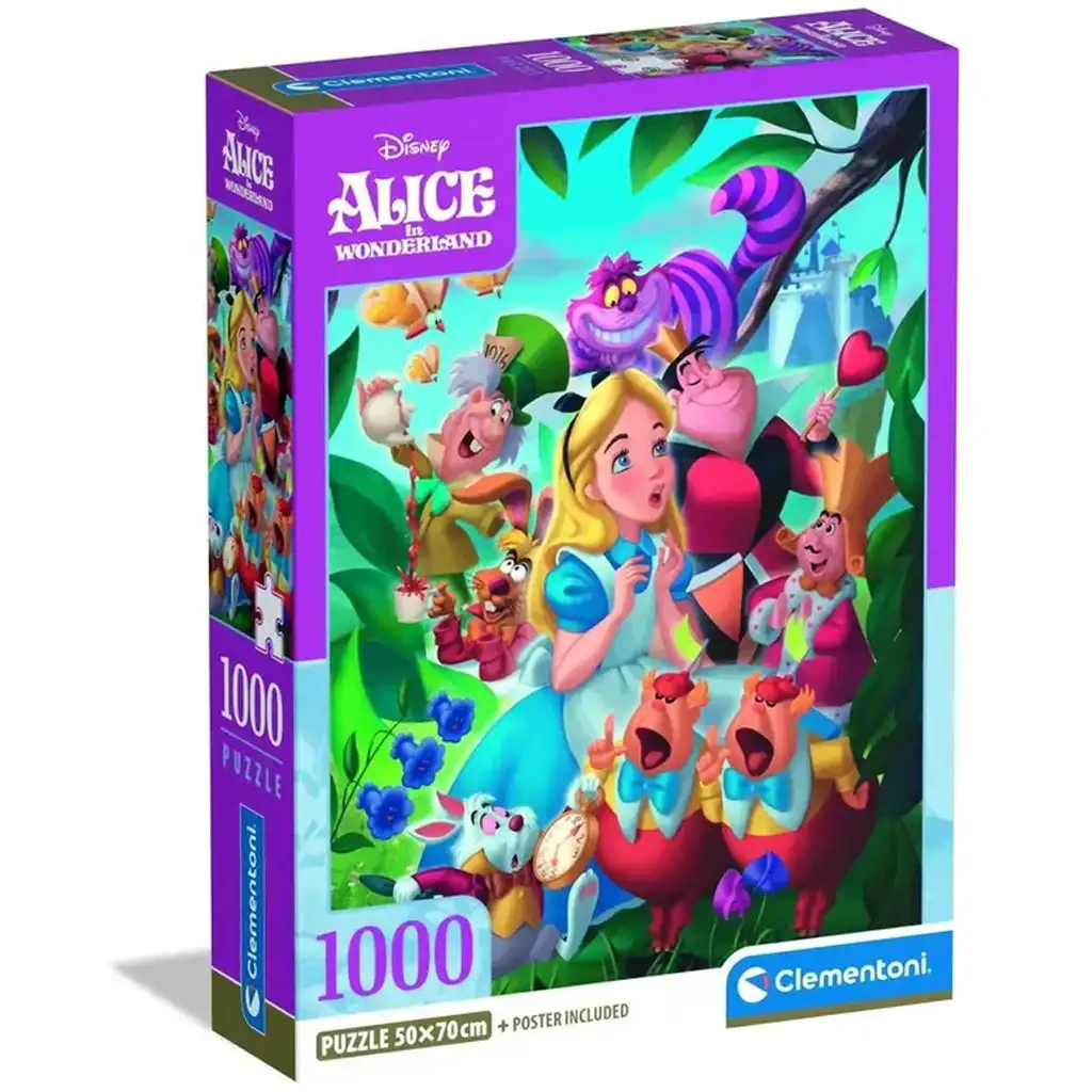 imagen de Disney - Puzzle de 1000 piezas de Alicia en el País de las Maravillas con póster - Clementoni 1