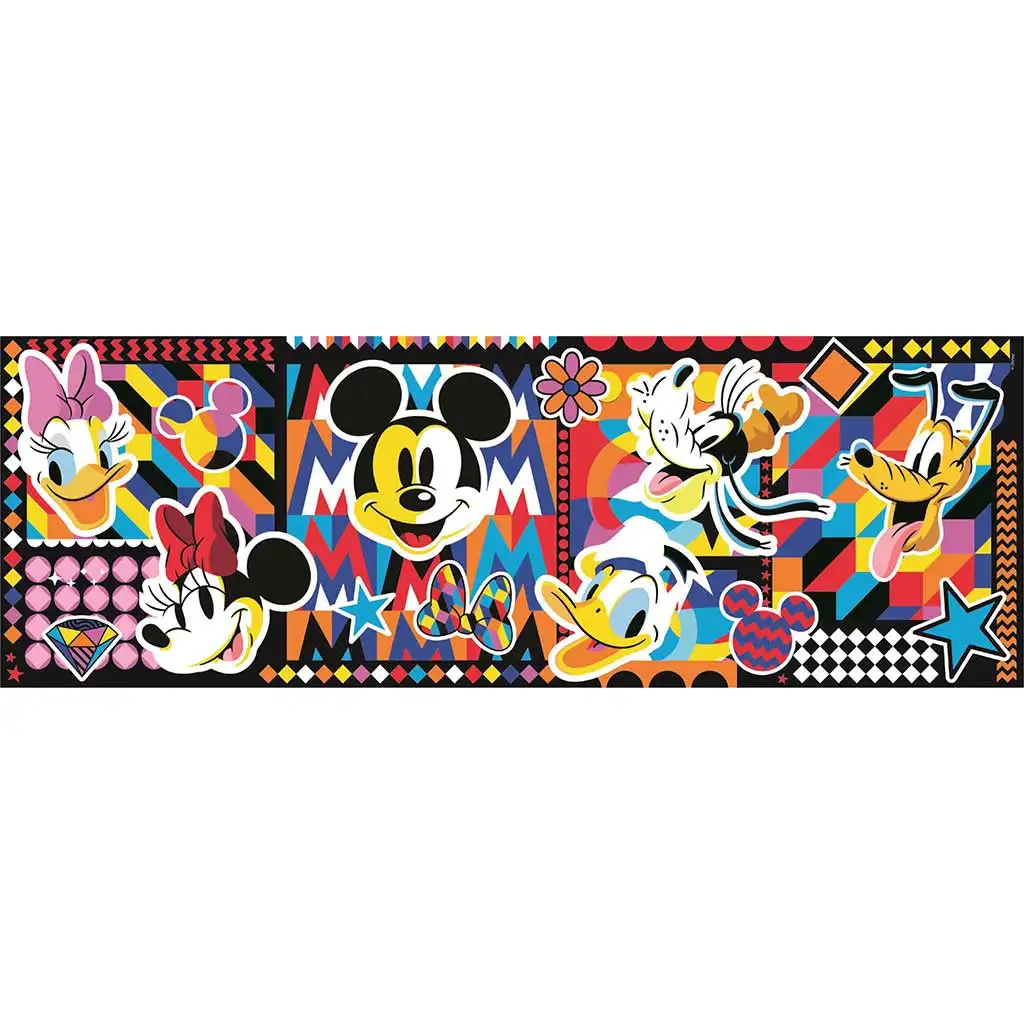 imagen de Disney: Puzzle panorámico clásico de 1000 piezas de Mickey Ratón 98x33cm - Clementoni 2