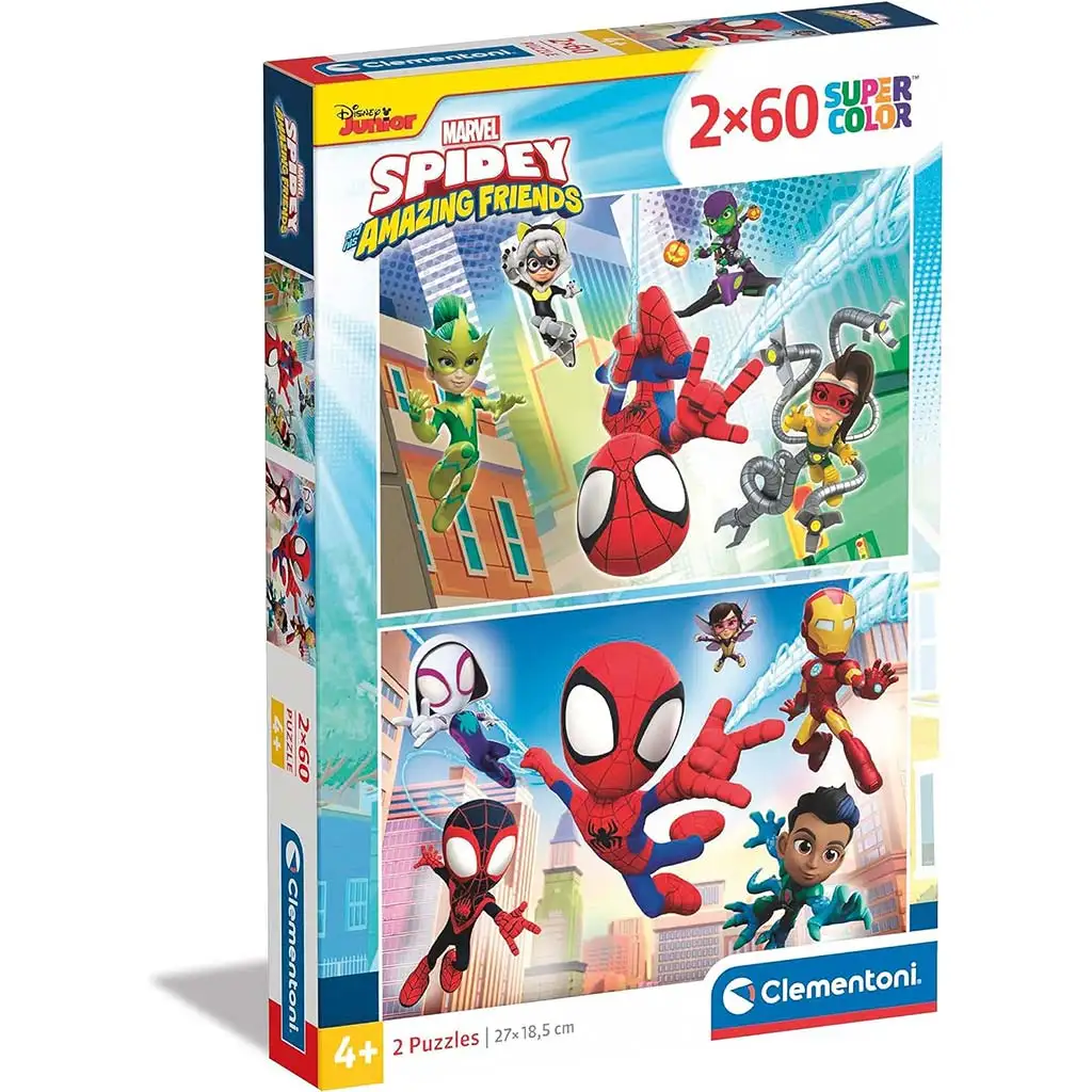 imagen de Disney Spidey 2x60db-os Supercolor rompecabezas - Clementoni 1