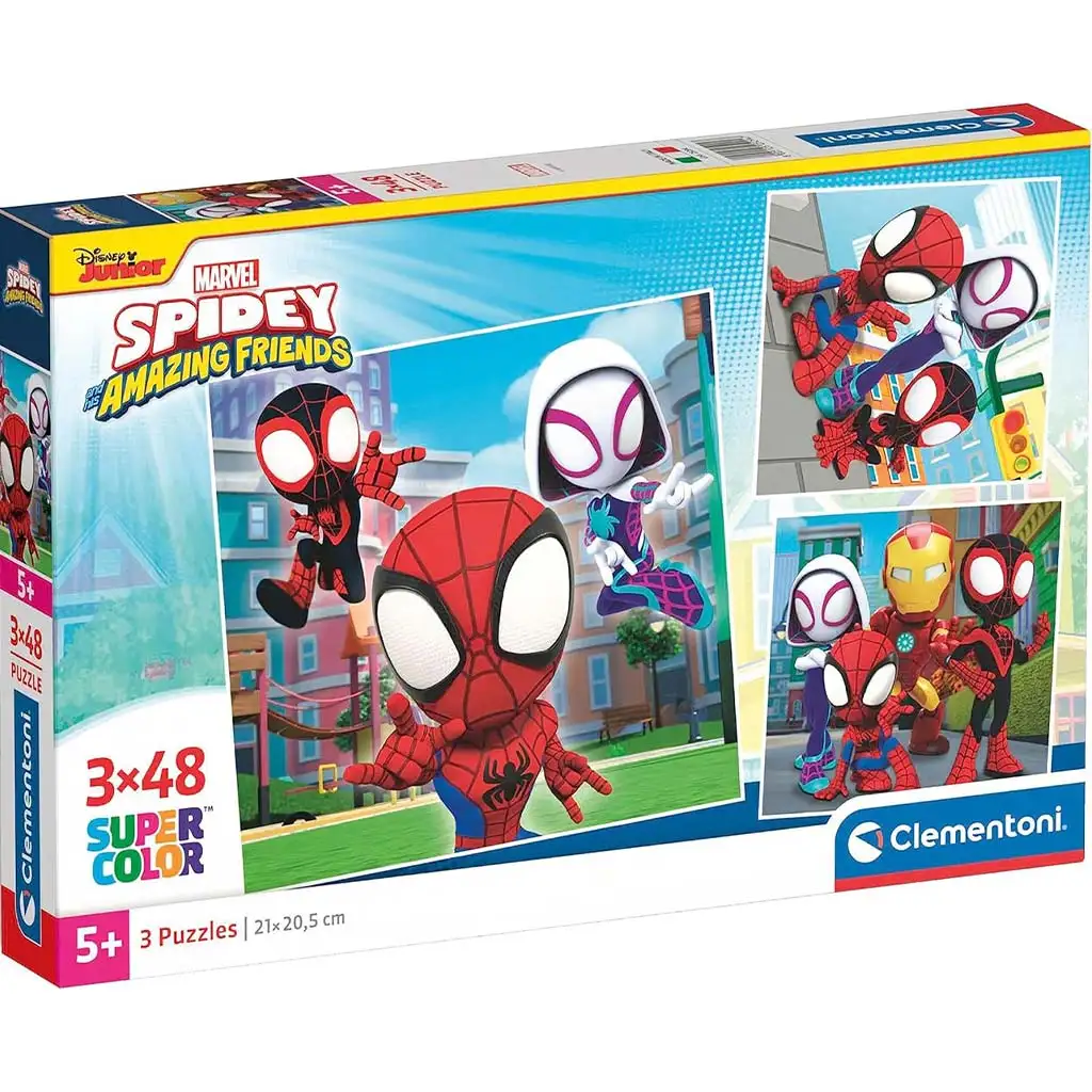 imagen de Disney Spidey 3x48 piezas Supercolor puzzle - Clementoni 1