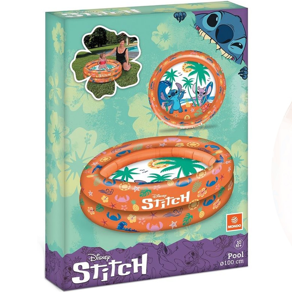 imagen de Disney Stitch 2 anillos piscina inflable 100cm - Mondo Toys 1