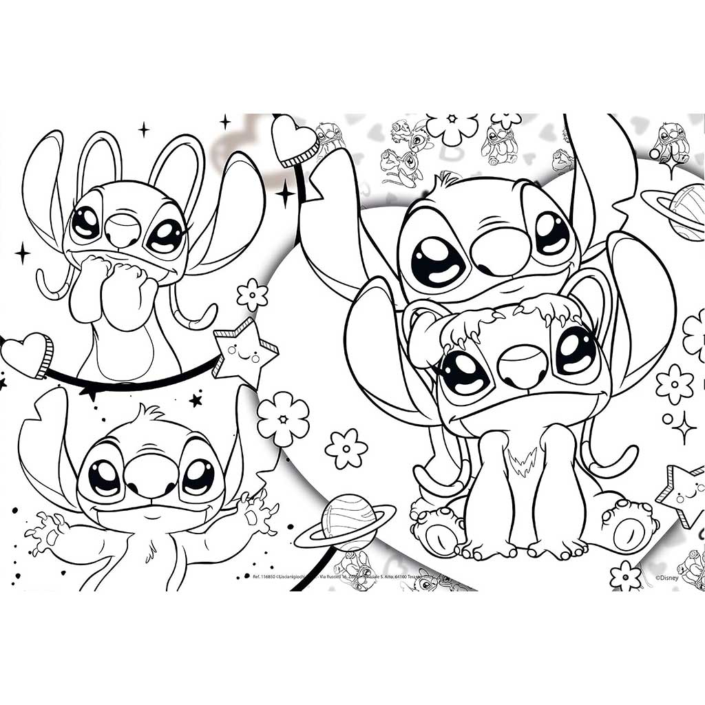 imagen de Disney Stitch 2 en 1 250 piezas puzzle y colorear 50x35cm - Lisciani 2