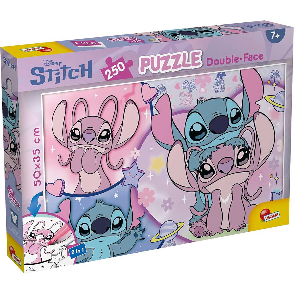 imagen de Disney Stitch 2 en 1 250 piezas puzzle y colorear 50x35cm - Lisciani 1