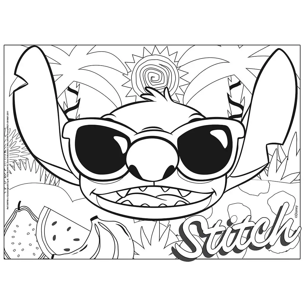 imagen de Disney Stitch 2 en 1 maxi rompecabezas de 4x48 piezas y colorear 35x25cm - Lisciani 4