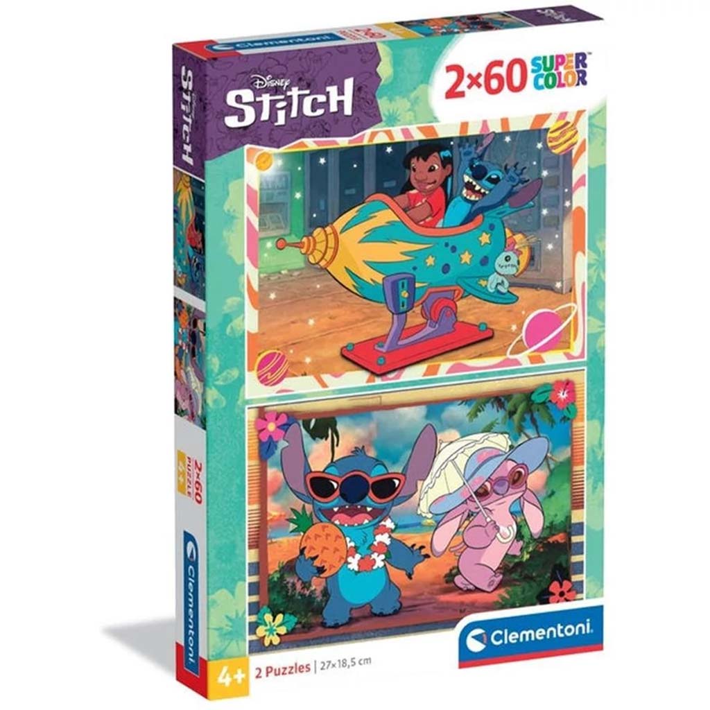 imagen de Disney Stitch 2x60db Supercolor puzzle - Clementoni 1
