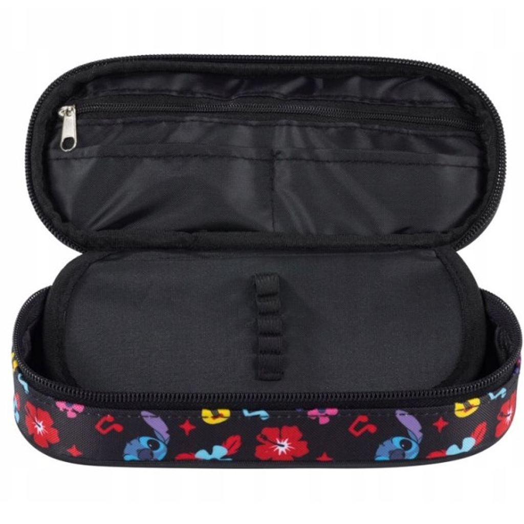 imagen de Disney Stitch Aloha estuche ovalado negro PC01 23x9,5x6 cm 2