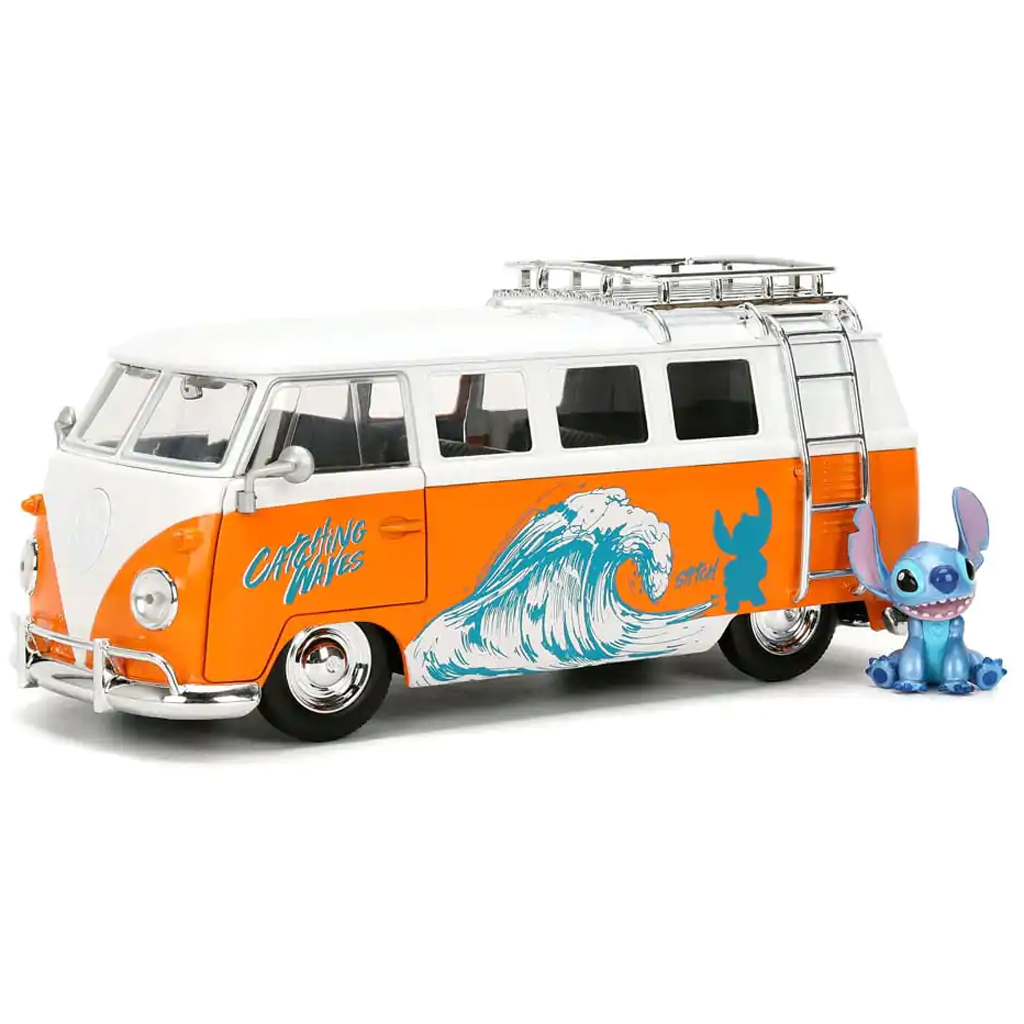 imagen de Disney Stitch – Autobús Volkswagen de 1961 con figura de Stitch 1/24 - Jada Toys 2