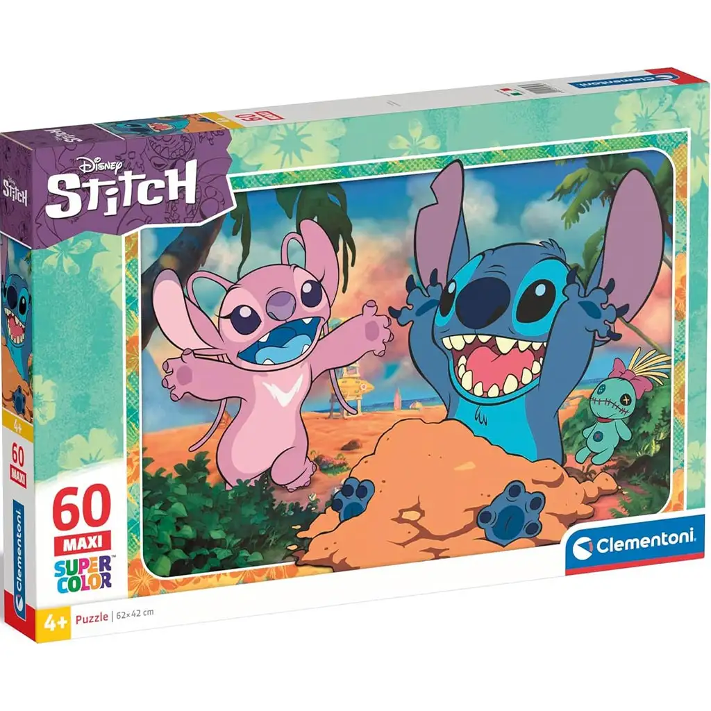 imagen de Disney Stitch rompecabezas maxi supercolor de 60 piezas - Clementoni 1