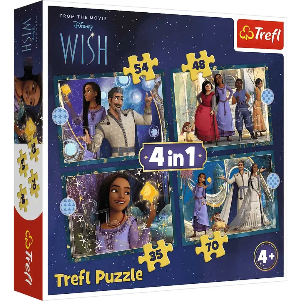 imagen de Disney Wish: Rompecabezas 4 en 1 - Trefl 1