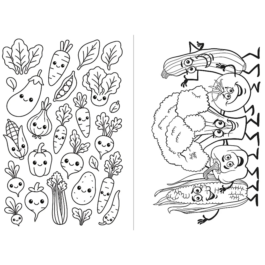 imagen de Divertidas verduras y frutas libro para colorear - Trefl 2