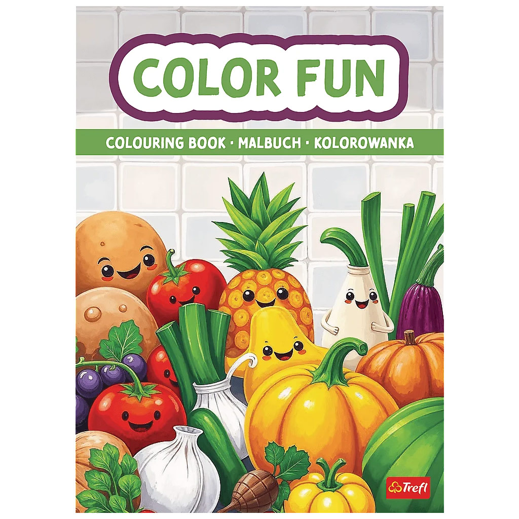 imagen de Divertidas verduras y frutas libro para colorear - Trefl 1