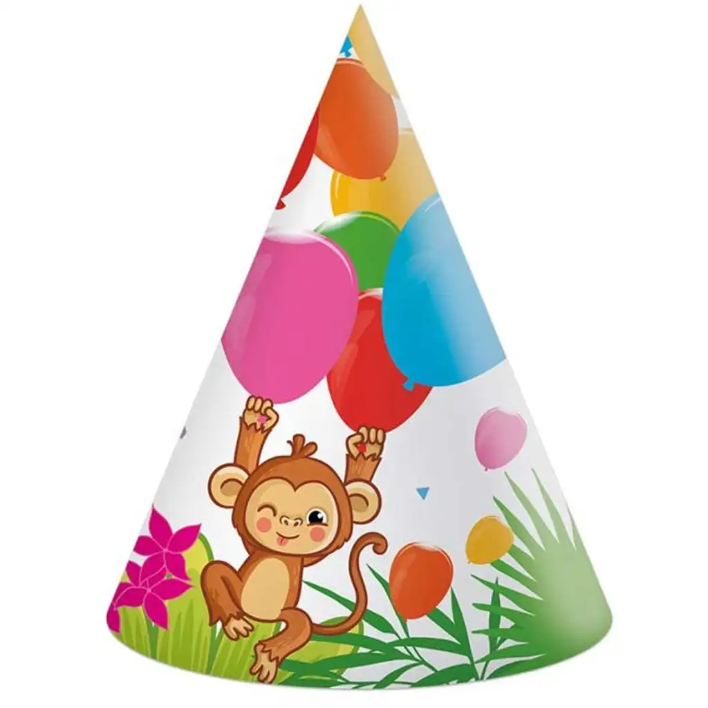 imagen de Divertido sombrero de fiesta con estampado de jungla, set de 6 piezas 1