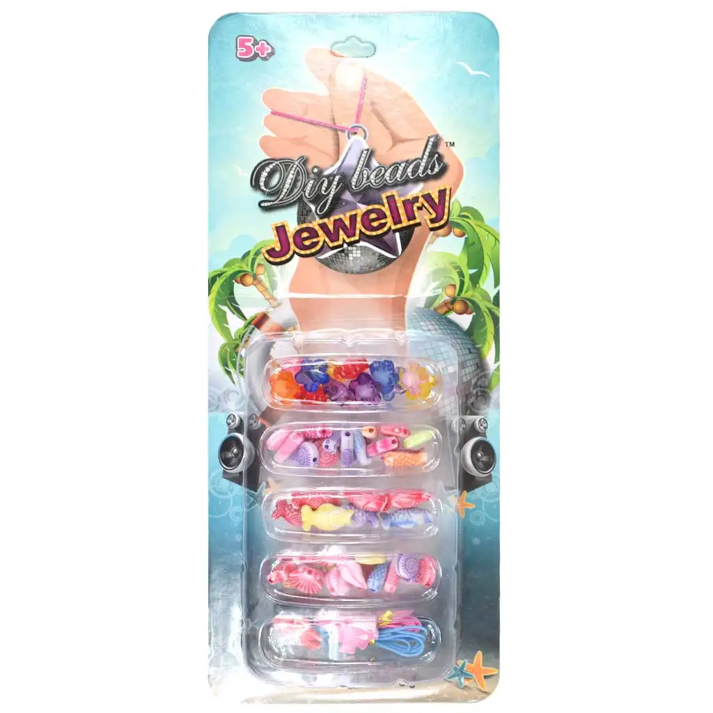 imagen de DIY Beads Jewelry: Kit de joyería con cuentas 50+ cuentas de formas coloridas 1