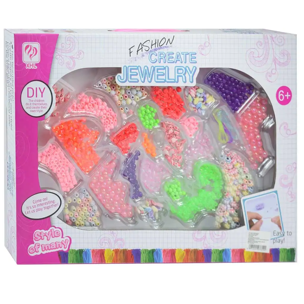imagen de DIY Fashion Create: Trenzador de cabello y juego de cuentas de joyería 200+ cuentas de colores 1