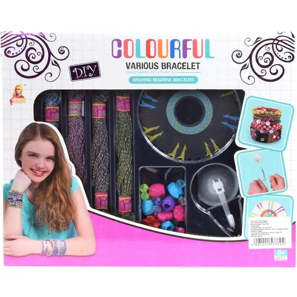 imagen de DIY Hazlo tú mismo kit de creación de pulseras con hilos de colores y cuentas 1