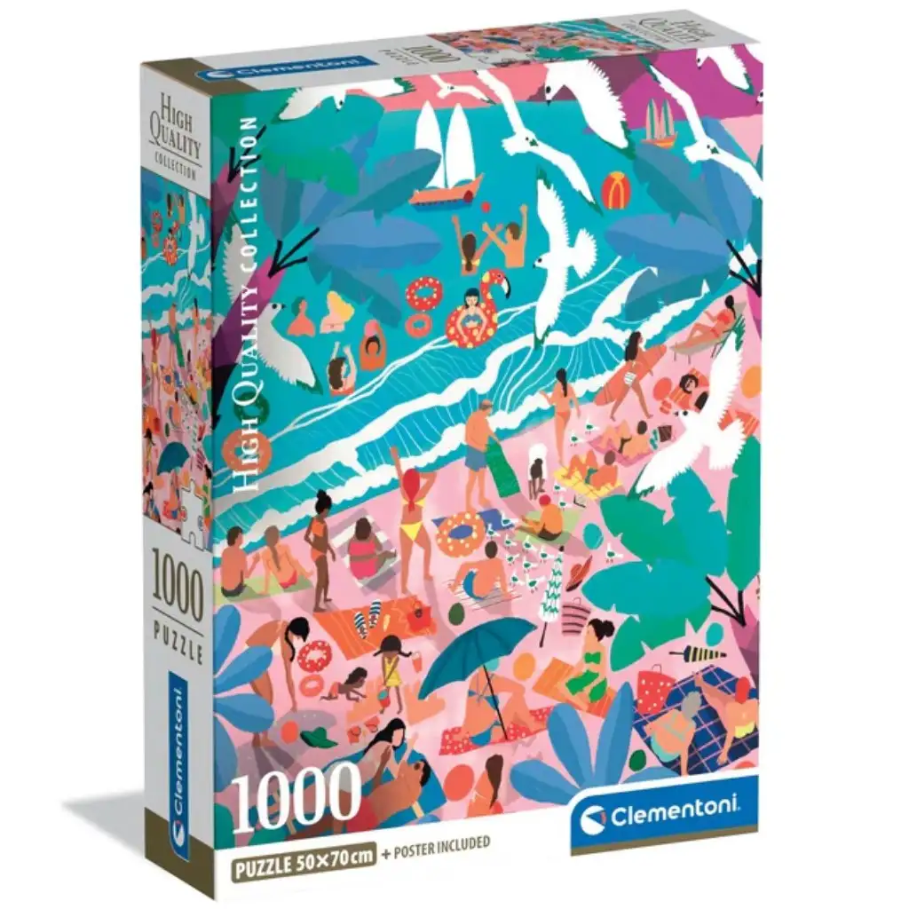 imagen de Domingo en la playa puzzle de 1000 piezas - Clementoni 1
