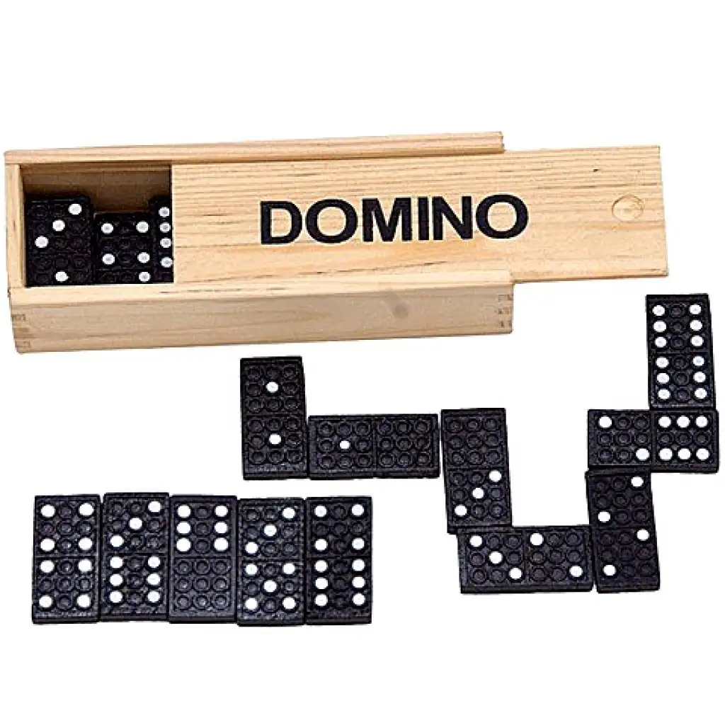 imagen de Dominó clásico en caja de madera 1