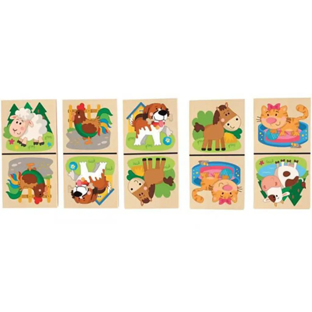 imagen de Dominó de madera con diseño de animales 2