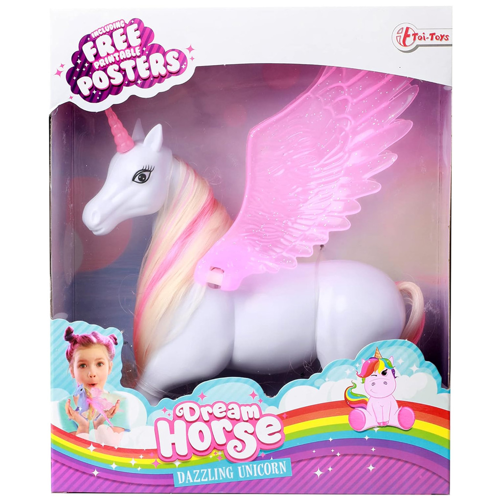 imagen de Dream Horse Unicornio brillante con alas rosas 18cm 1