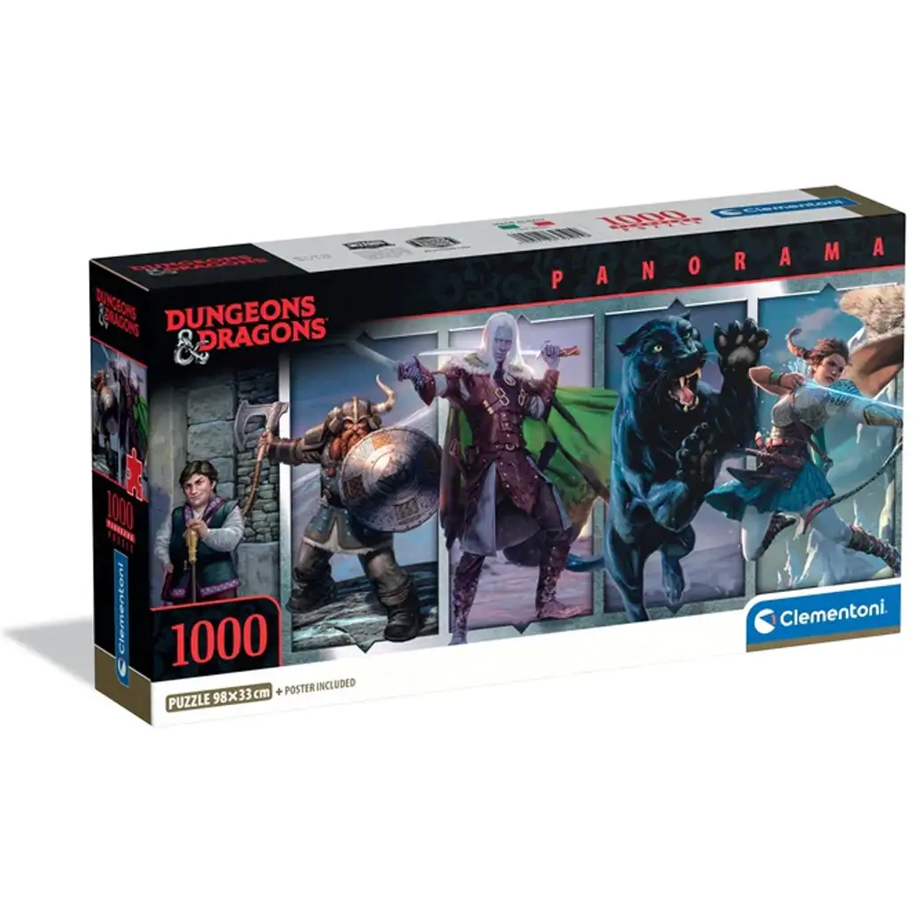 imagen de Dungeons & Dragons rompecabezas panorámico de 1000 piezas con póster - Clementoni 1