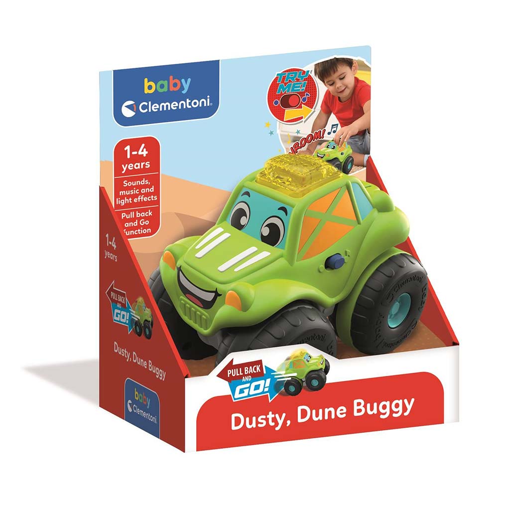 imagen de Dusty, cochecito de bebé de arrastre con sonido y luz - Clementoni 1