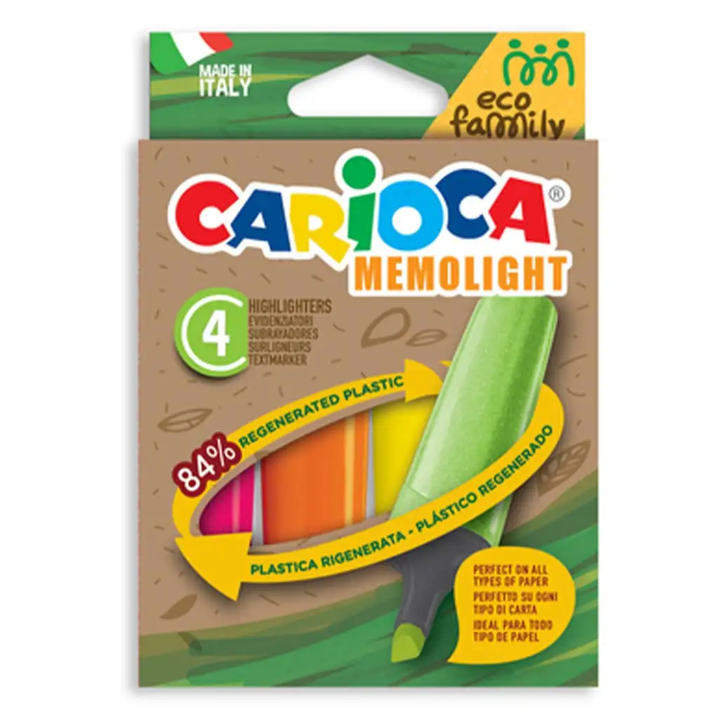 imagen de Eco Family Memolight set de resaltadores de texto de 4 piezas - Carioca 1