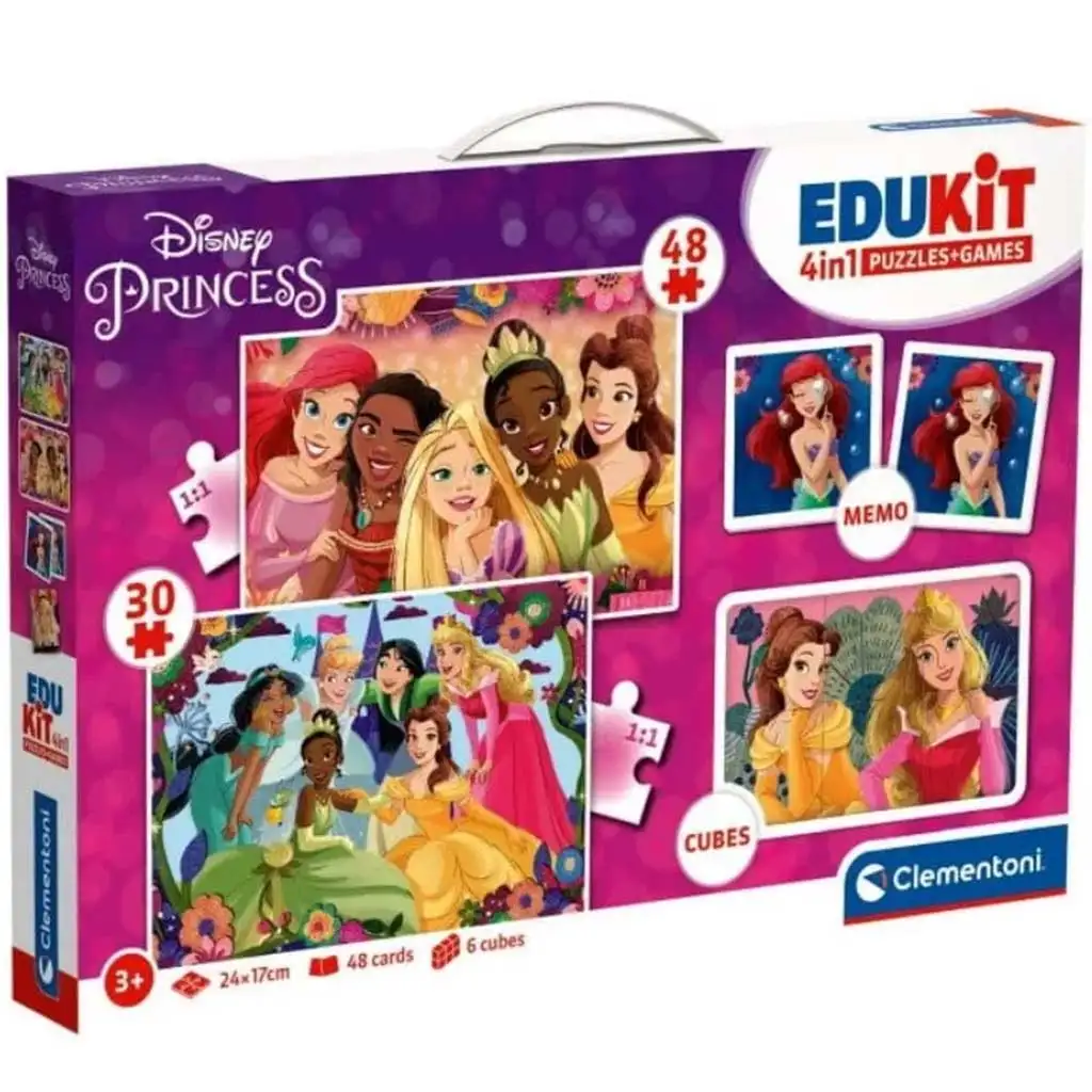 imagen de Edukit: Colección de juegos 4 en 1 de Princesas Disney - Clementoni 1